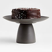 Craft Charcoal Grey Pedestal Plate + Reviews | Crate & Barrel | Crate & Barrel