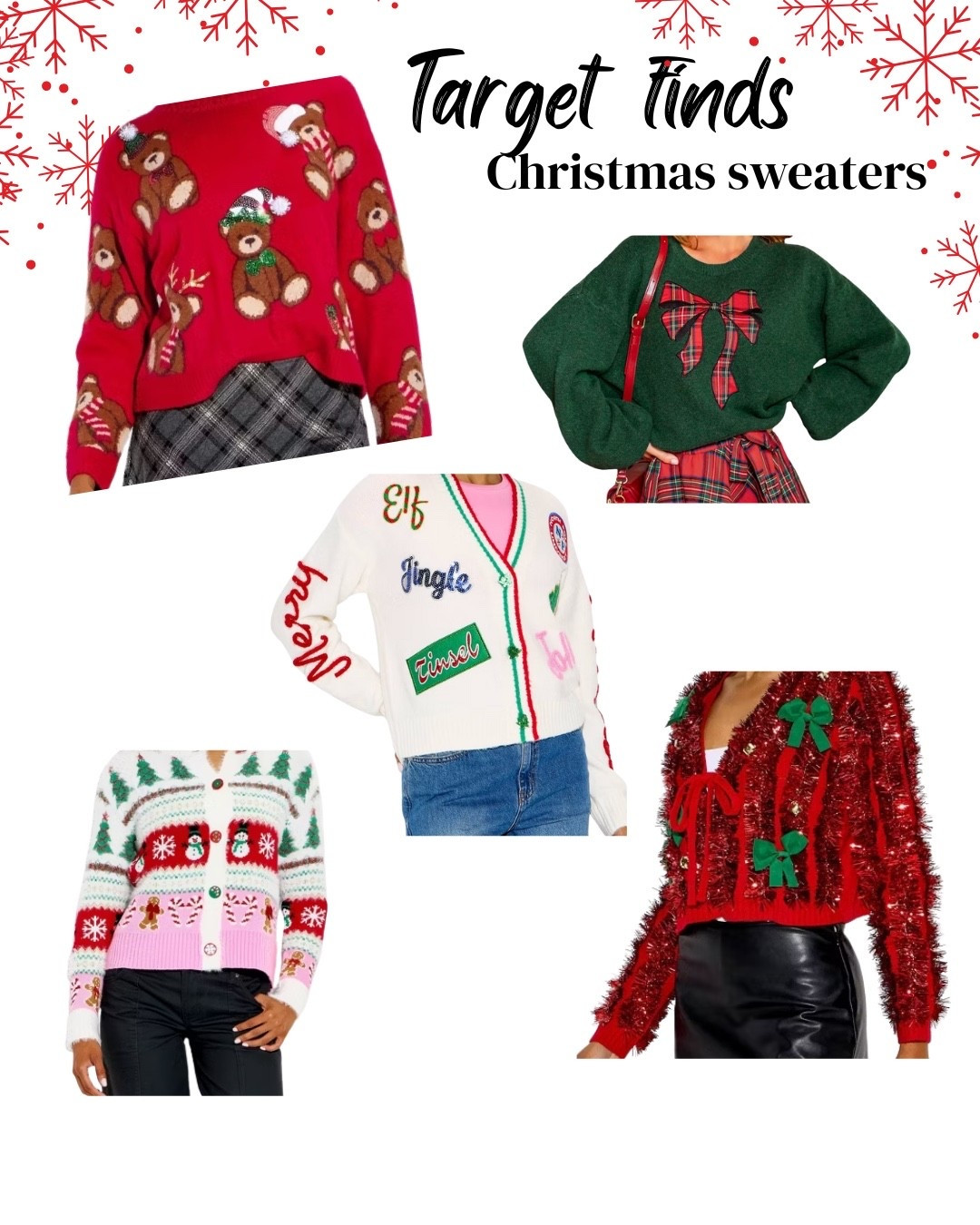Ugly sweater season but make it cute 🎅🤍 Target has the BEST Christmas sweaters this year — all my top picks are linked in my LTK! #christmassweater 

#LTKSeasonal #LTKHoliday #LTKGiftGuide