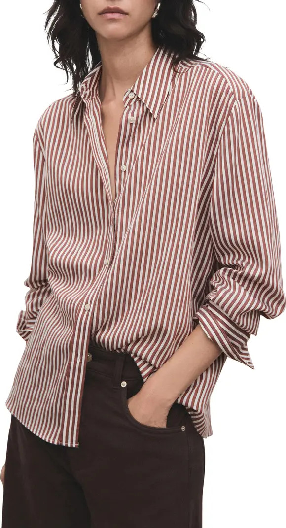 MANGO Stripe Button-Up Shirt | Nordstrom | Nordstrom