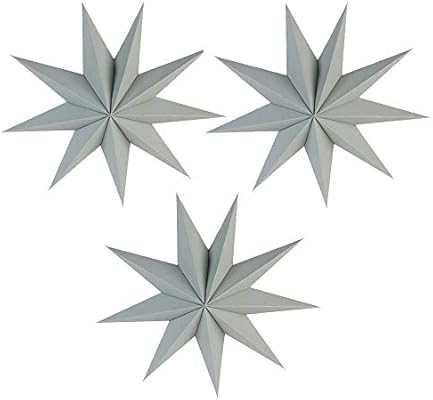 EOPER 3 Pieces 9 Pointed Paper Star Lanterns 12 Inch Hanging Lampshade for LED Light Wedding Birt... | Amazon (US)