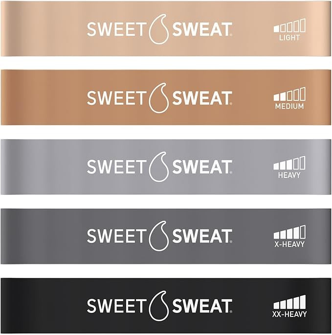 Sweet Sweat Mini Loop Resistance Bands - Set of 5 | Exercise Hip Booty Bands for Squats, Lunges, ... | Amazon (US)