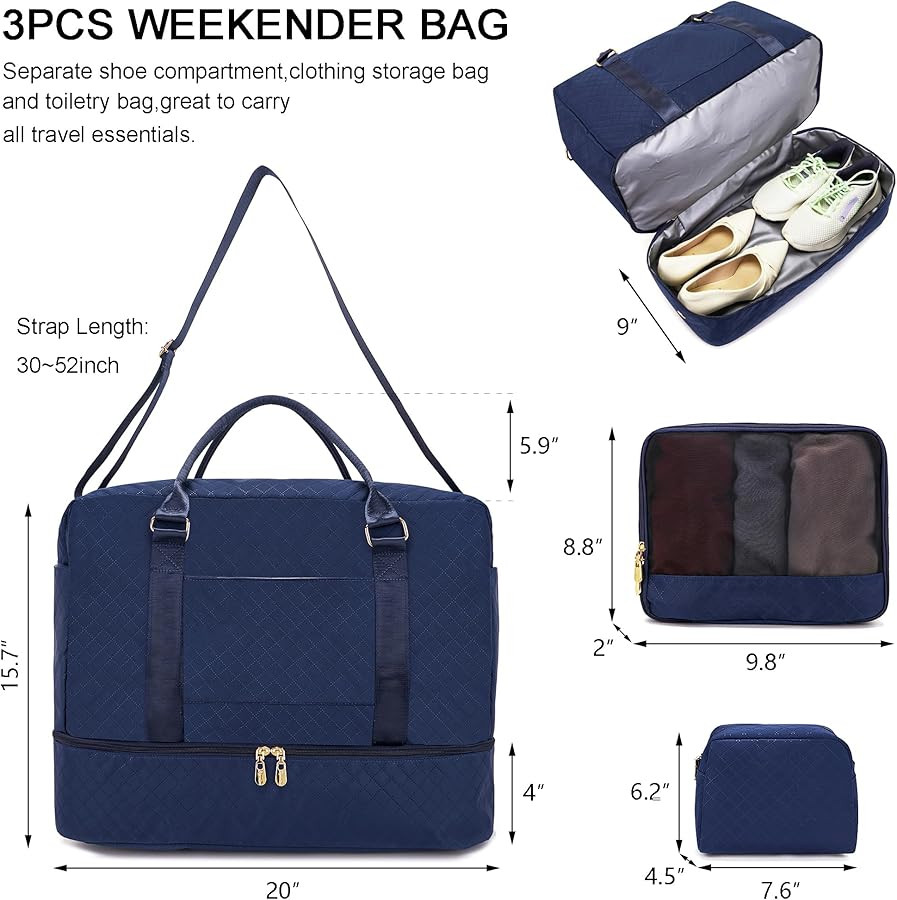 Travel Duffle Bag for Women Carry on Bags Overnight Weekender Bags Toiletry Hospital Gym Bag with... | Amazon (US)