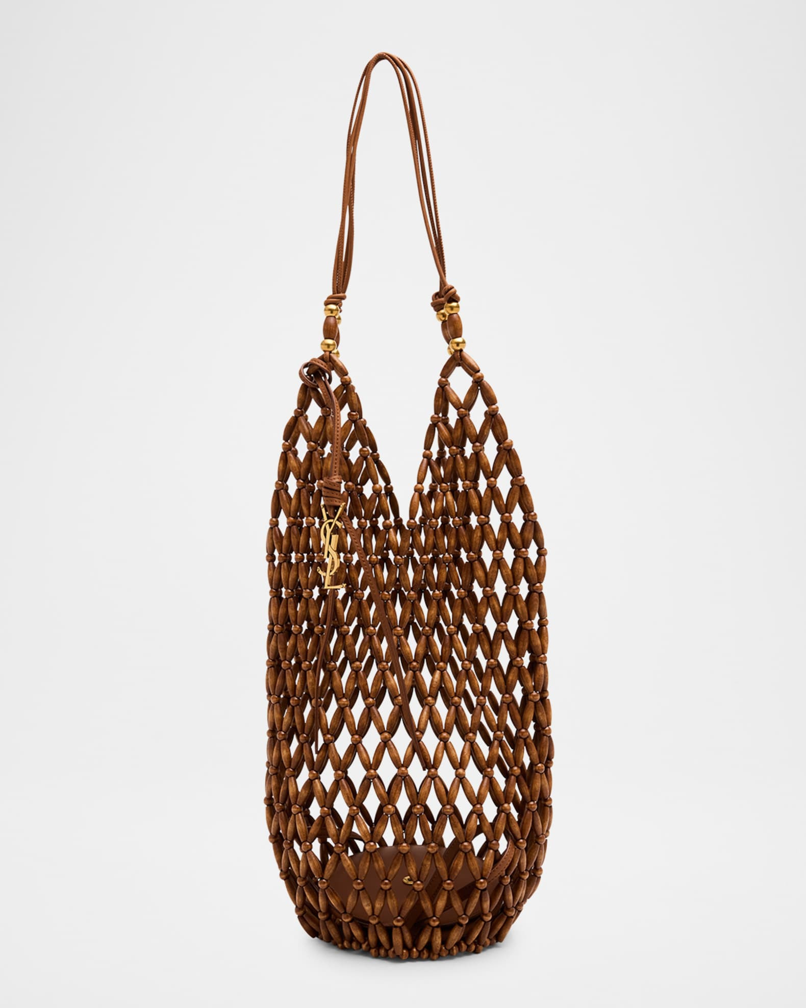 Le 5 A 7 YSL Hobo Bag in Beaded Wood | Neiman Marcus
