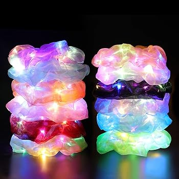 12PCS LED Scrunchies, Led Glow Hair Bands with Premium Gift Bag, Light Up Hair Scrunchy for Women... | Amazon (US)