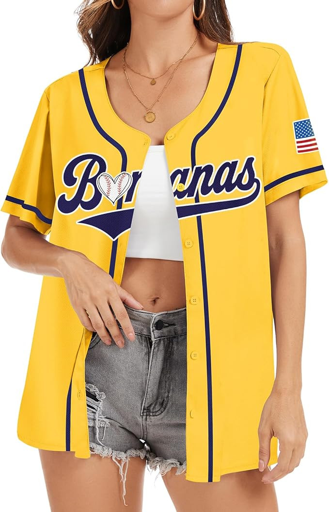 Baseball Button Up Shirt for Women Quick-Dry Graphic Baseball Game Day Fan Jersey Short Sleeve To... | Amazon (US)