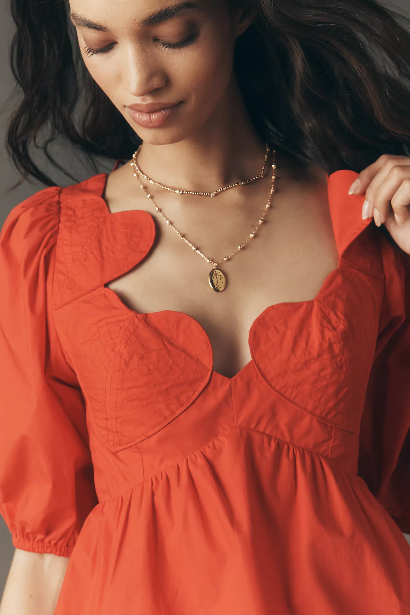 Farm Rio Cutout Hearts Blouse | Anthropologie (US)