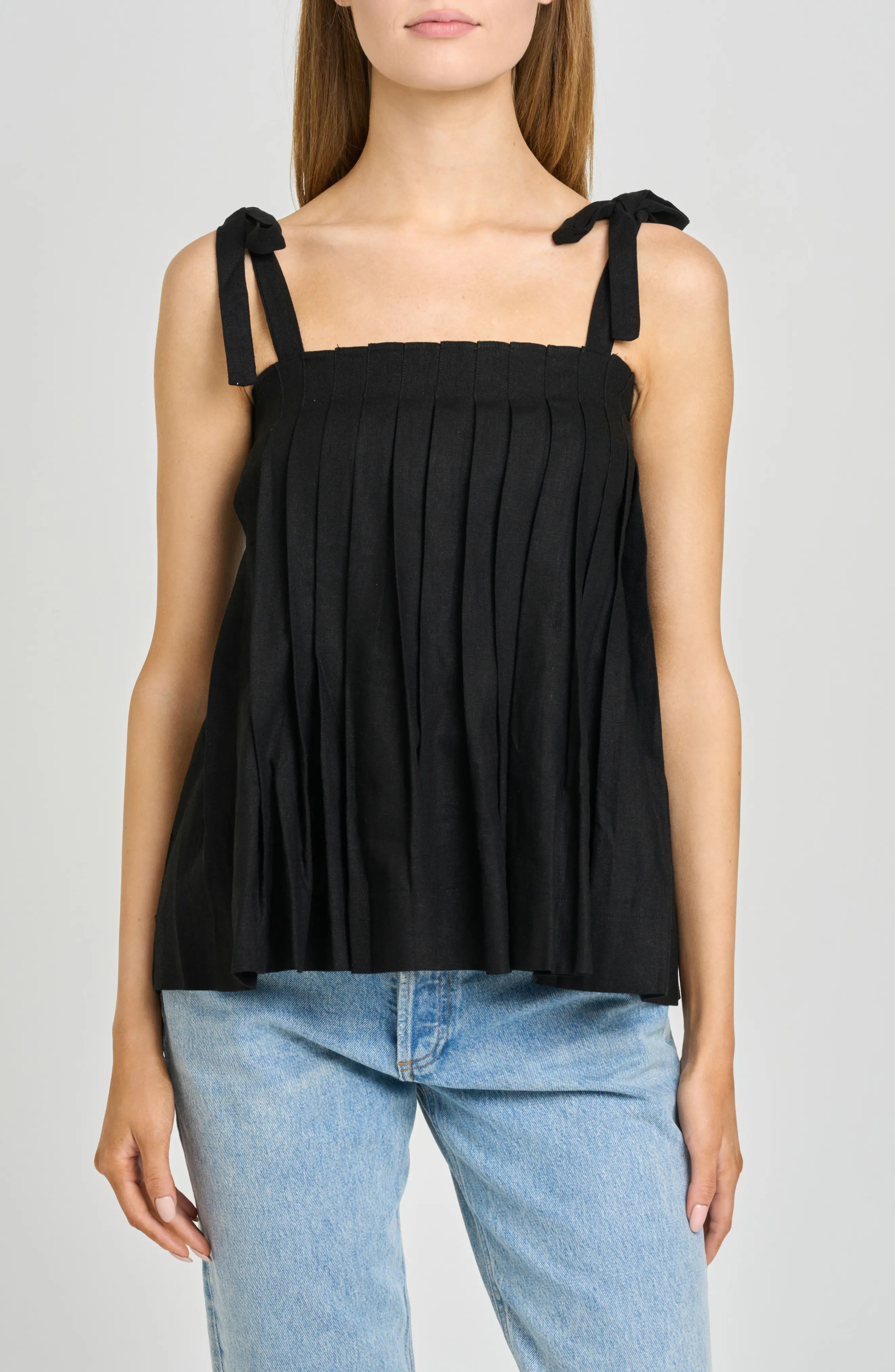 Stevie Pleated Tie Shoulder Babydoll Top (Women) | Nordstrom | Nordstrom