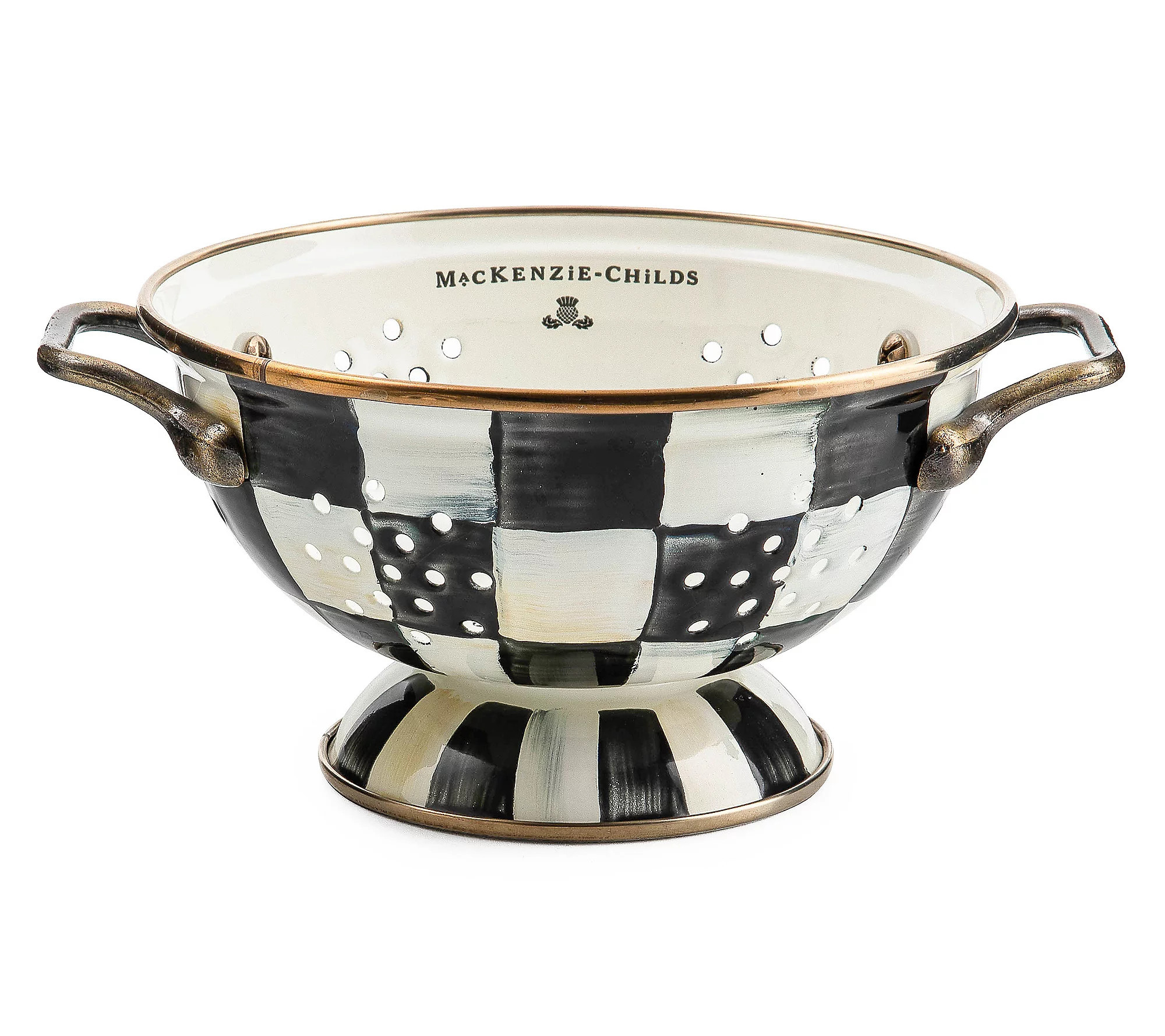MacKenzie-Childs Courtly Check Small Colander | QVC