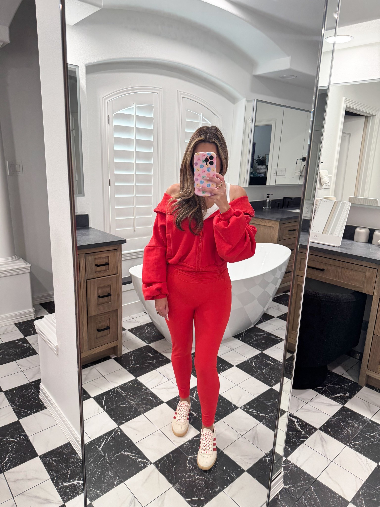 Red for the win❤️
Sweater is oversized wearing size XS
Leggings TTS wearing size medium
(Sooo soft)

#LTKSeasonal #LTKootd #LTKgrwm