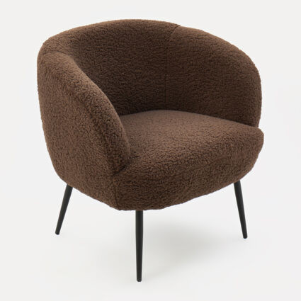 Chocolate Boucle Accent Chair 80x74cm | TK Maxx