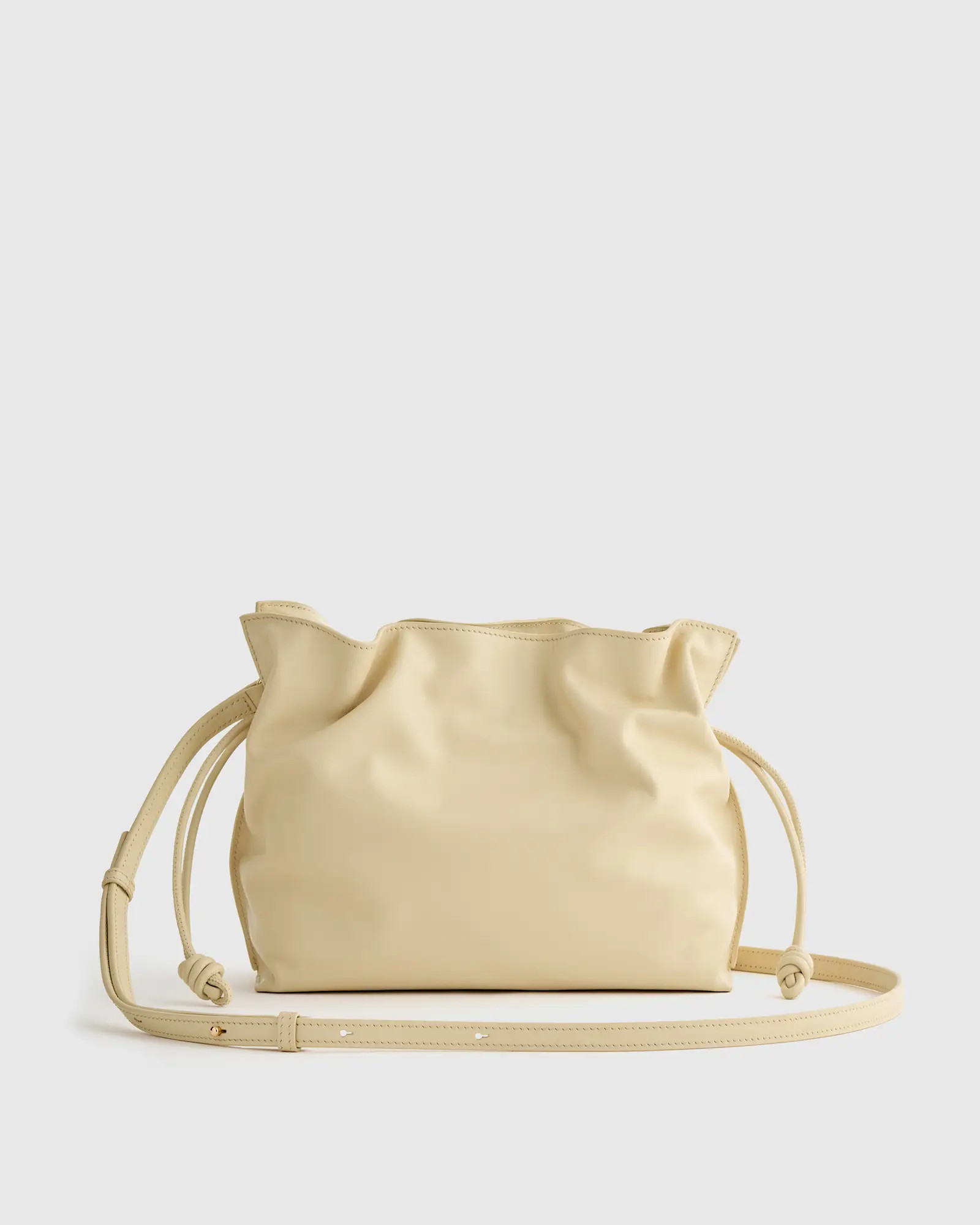 Italian Leather Drawstring Pouch Crossbody | Quince