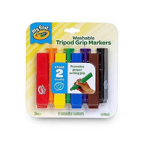 Crayola Triangle Toddler Markers (8ct), Easy Grip Washable Markers for Toddlers, Arts & Crafts Supplies, Coloring for Young Kids, Nontoxic | Amazon (US)