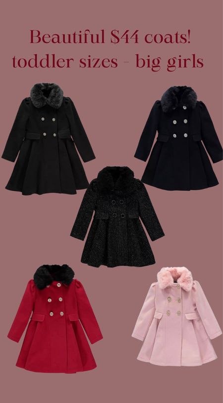 Beautiful girls pea coat on sale for under $50 at macys. Comes in five colors double breasted perfect for holiday photos 

#LTKHoliday #LTKSeasonal #LTKCyberWeek