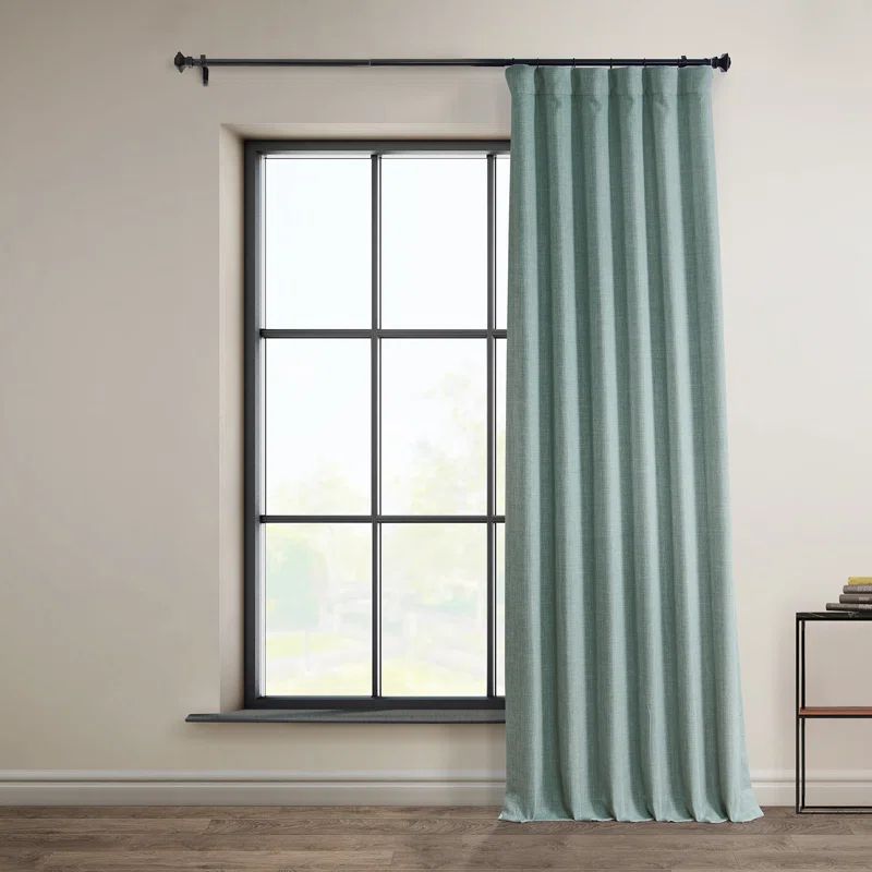 Clem Room Darkening Faux Linen Curtains for Bedroom - Living Room for Large Window Single Panel | Wayfair North America