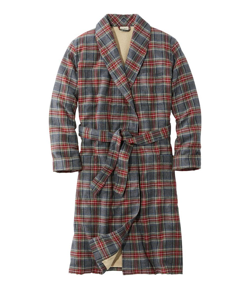 Men's Scotch Plaid Flannel Robe, Sherpa-Lined | L.L. Bean