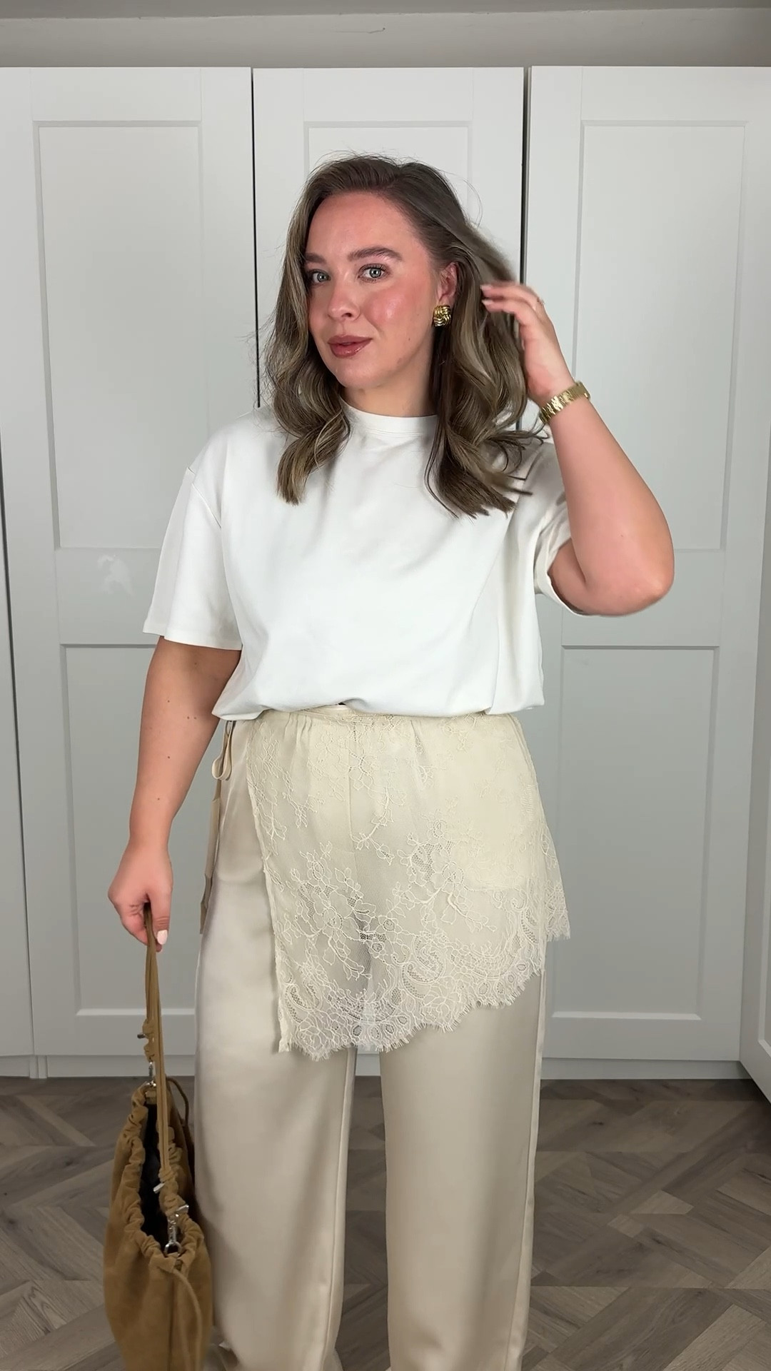 a simple spring OOTD! The lace hip scarf is such an easy addition but adds so much to the outfit, comes in two other colours. 

I wear my usual size 14 in the satin trousers 

#LTKspring #LTKmidsize #LTKsummer