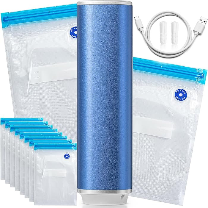 Portable Vacuum Sealer For Food, Handheld Vacuum Sealer with 10 Seal Bags, Rechargeable & Compact... | Amazon (US)