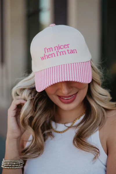 I'm Nicer When I'm Tan Funny Two-Toned Vintage Hats | Katydid
