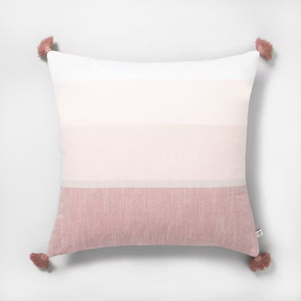 Throw Pillow Colorblocked Rose Gold - Hearth & Hand™ with Magnolia | Target