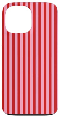 iPhone 13 Pro Max Cute Red and Pink Stripes Red Violet Purple Pink Pattern Case | Amazon (US)