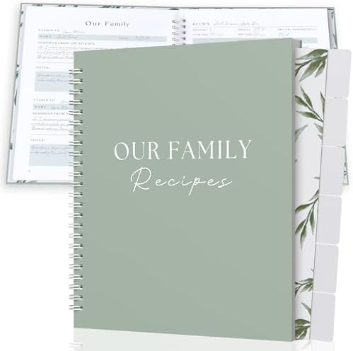 Recipe Book To Write In Your Own Recipes with 6 Custom Dividers - Blank Spiral DIY Personalized F... | Amazon (US)