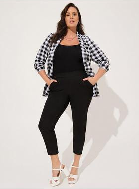 Pull-On Relaxed Taper Studio Refined Crepe High-Rise Pant | Torrid (US & Canada)