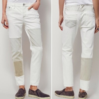 NWT Free People Women's White Jax Patched Skinny Jeans Sz 26  | eBay | eBay US