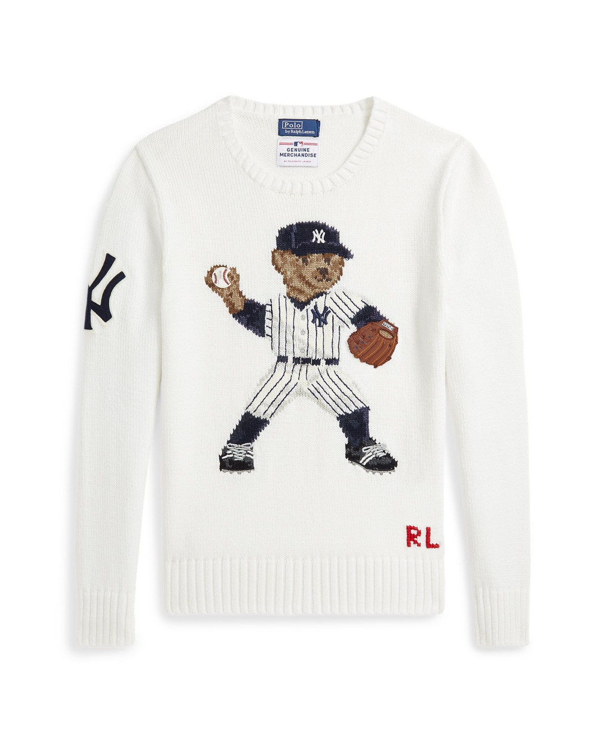 Polo Ralph Lauren Big Boys Yankees Bear Sweater - Deckwash white | Macy's