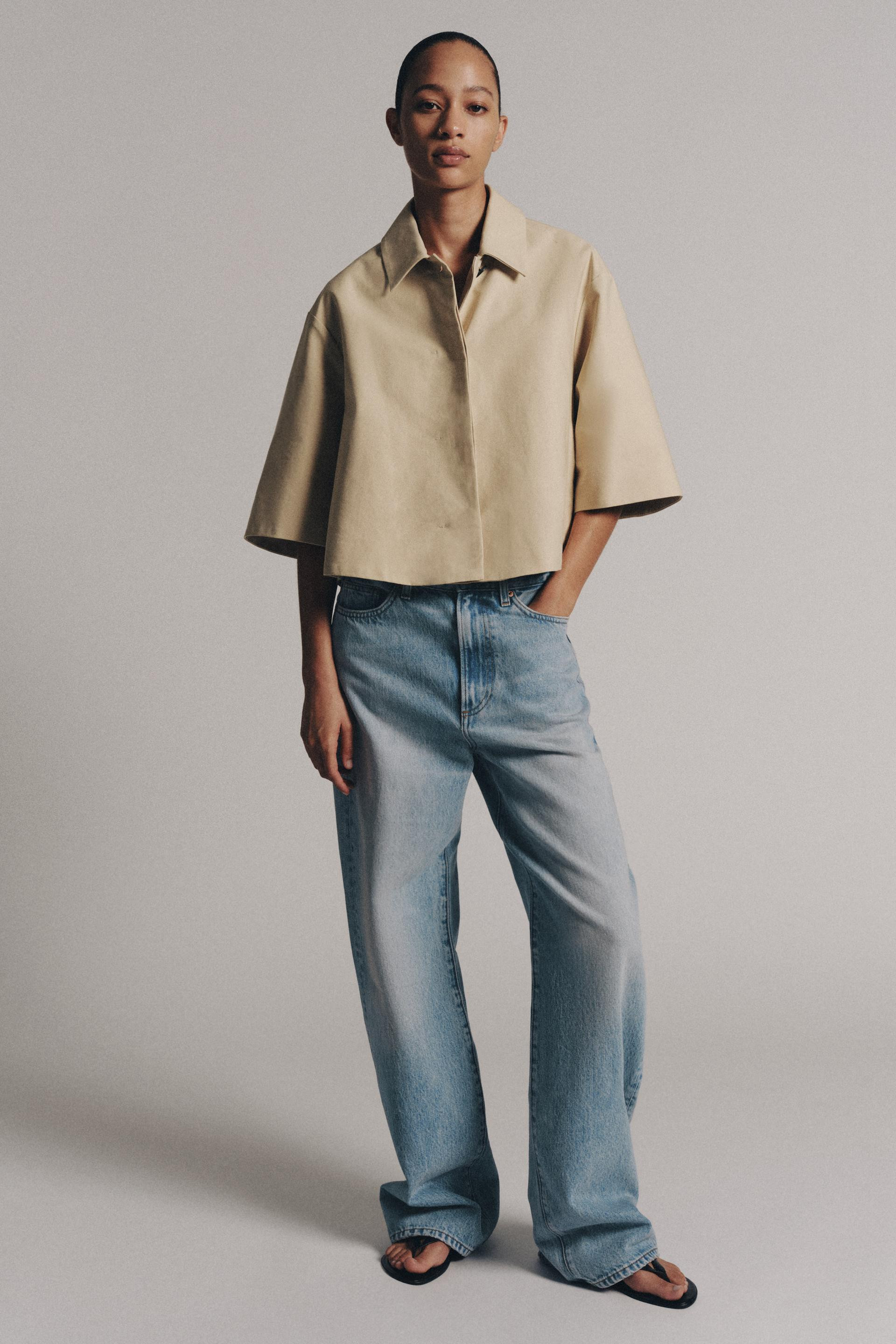 Zara - Zw Collection Short Jacket - Beige - M - Woman | Zara US
