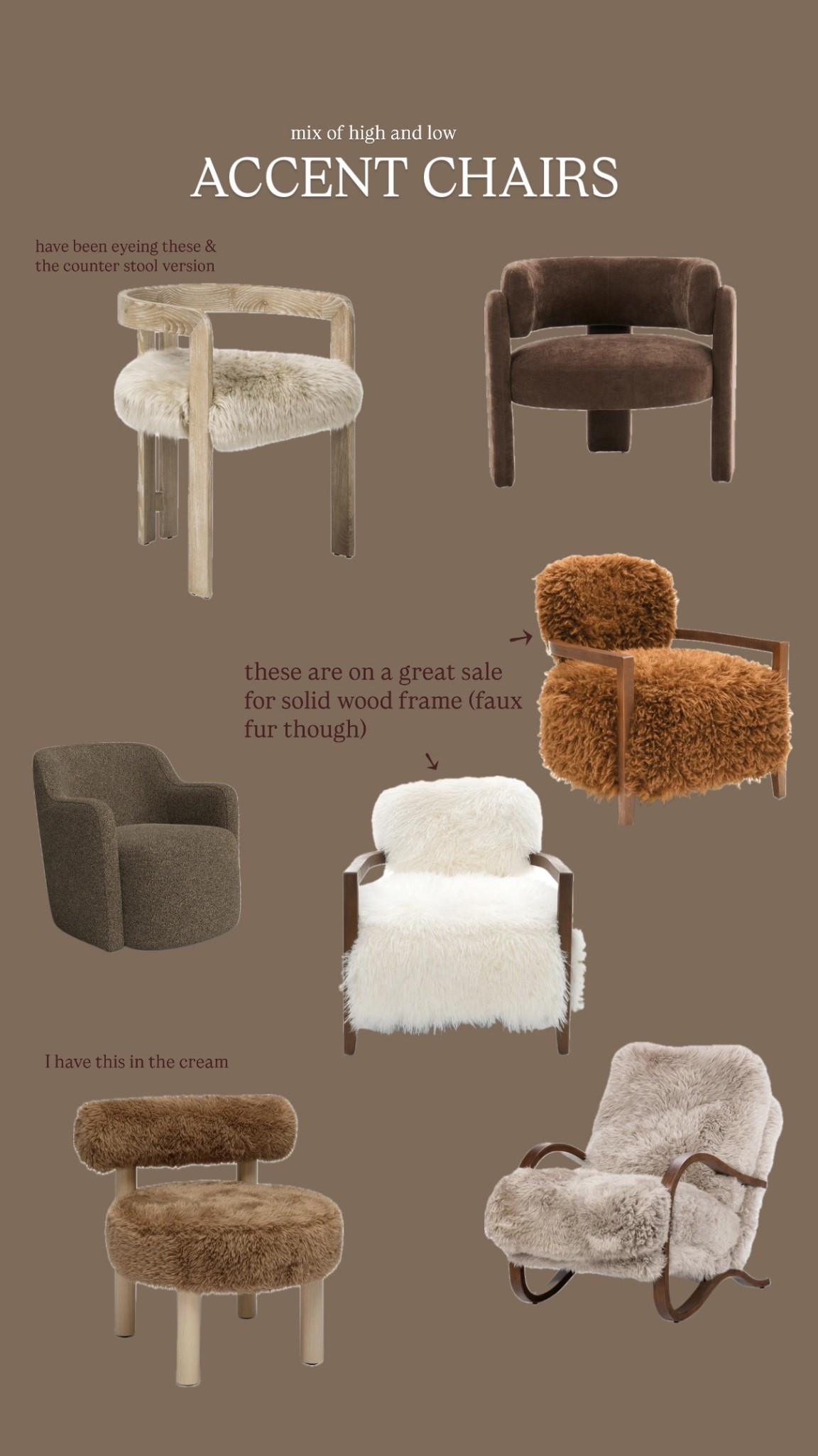 Accent chairs, faux fur, shearling accent chair 

#LTKHome