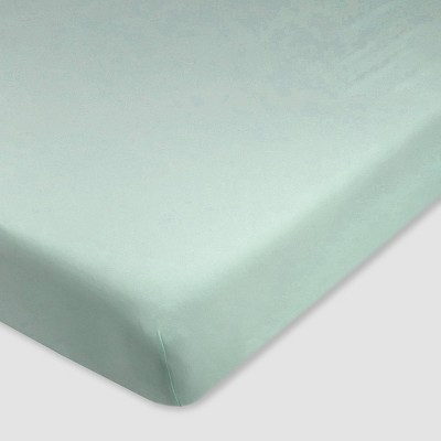 Honest Baby Organic Cotton Fitted Crib Sheet - Sage | Target