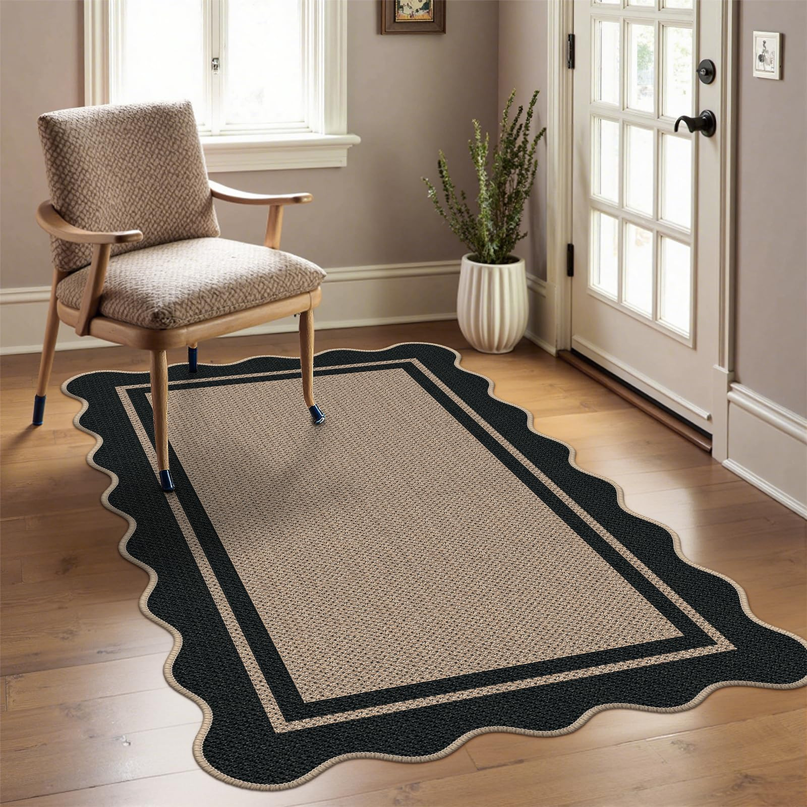 Easy Jute 3x5 Brown Rectangle Area Rug,Washable Entryway Rug, Modern Door Carpet,Neutral Non-Slip... | Amazon (US)