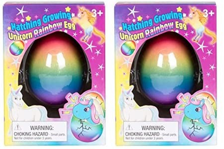 Set of 2 Surprise Growing Unicorn Hatching Rainbow Egg Kids Toys, Assorted Colors | Amazon (US)