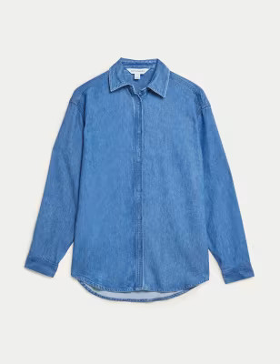 Pure Tencel™ Denim Collared Shirt | Autograph | M&S | Marks & Spencer (UK)