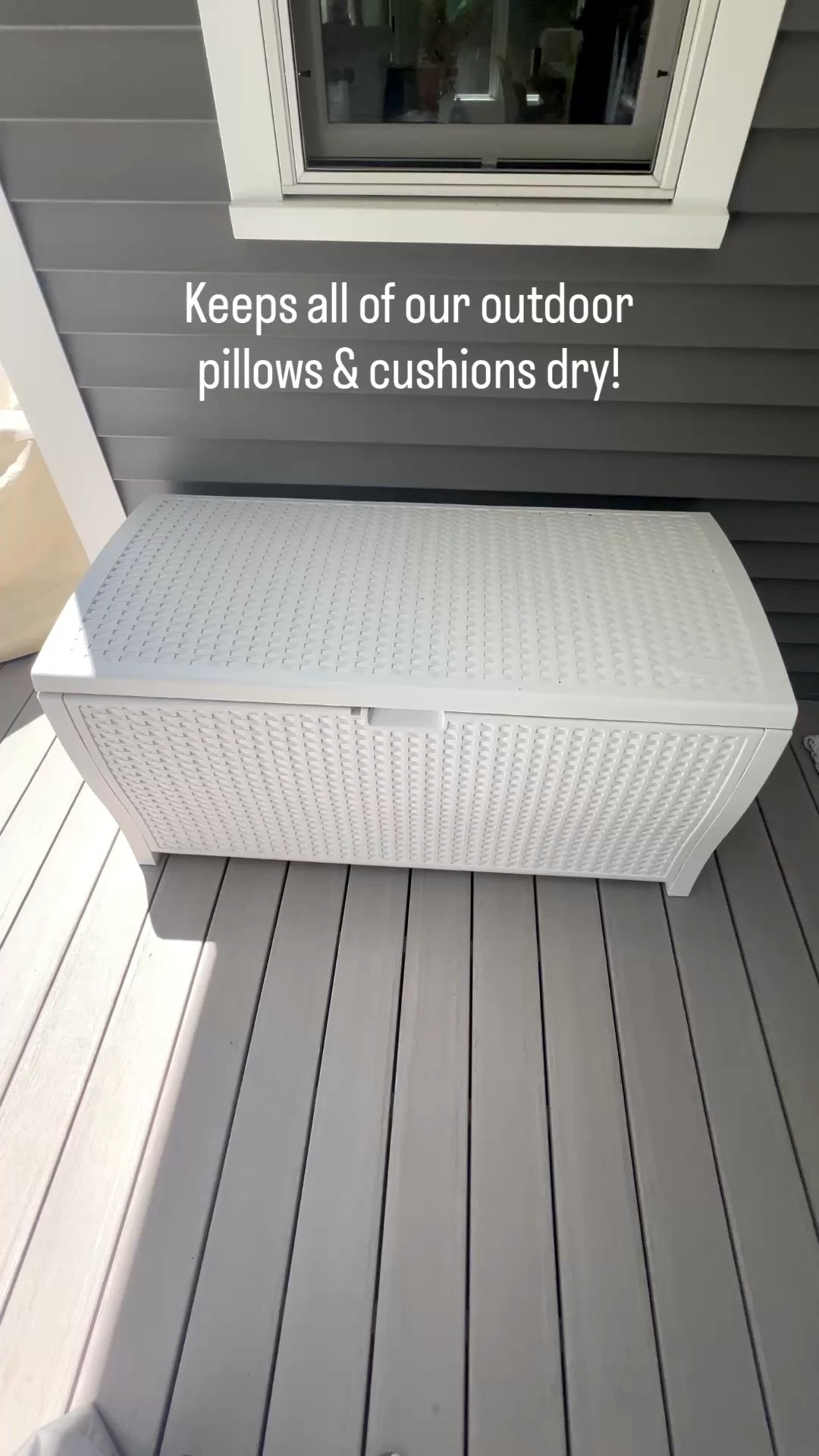 Our deck box has been such a good purchase! Not only is it watertight, but the wicker design blends perfectly with the rest of our coastal outdoor space!
- outdoor furniture, outdoor patio, deck boxes, patio storage, outdoor pillow storage, coastal home decor, outdoor patio furniture, deck furniture, outdoor storage box, wayfair deck box, water resistant outdoor storage box, patio storage box, pool storage, garden storage, white deck box

#LTKSaleAlert #LTKHome #LTKSeasonal