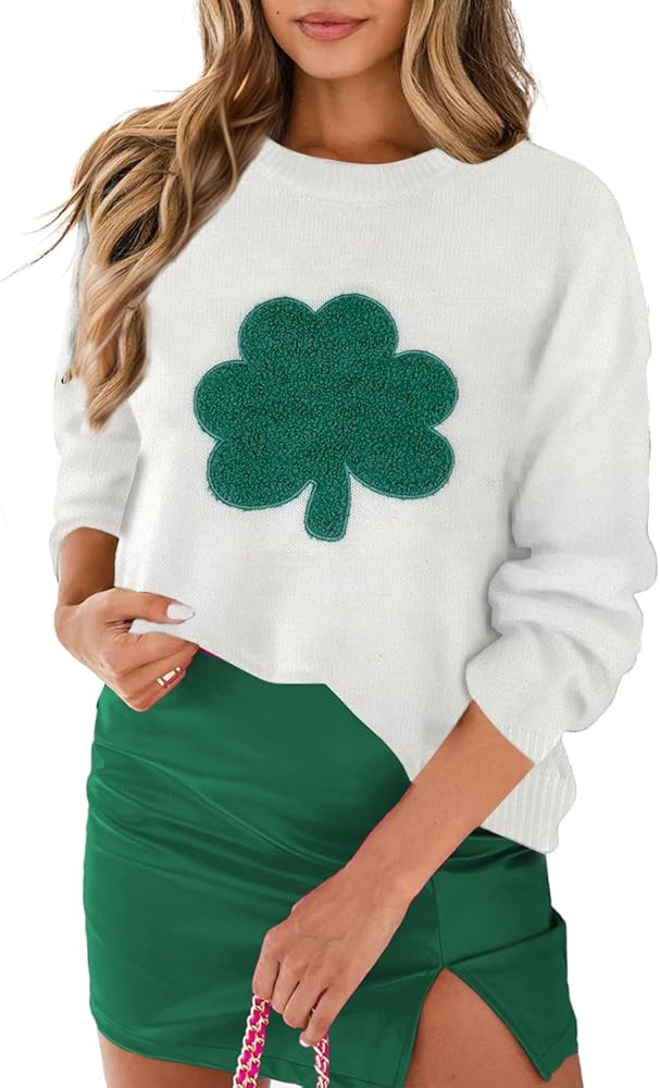 MARZXIN Women 2026 Casual Holiday Love Sweaters Round Neck XOXO Sweater St Patrick Tops Merry Chr... | Amazon (US)