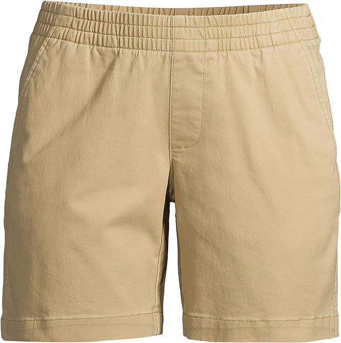 Lands' End Women's Mid Rise Pull On 7inKnockabout Chino Bermuda Shorts | Amazon (US)