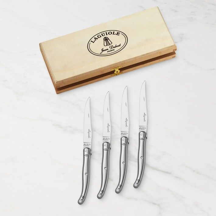 Laguiole Jean Dubost Stainless-Steel Steak Knives, Set of 4 | Williams-Sonoma