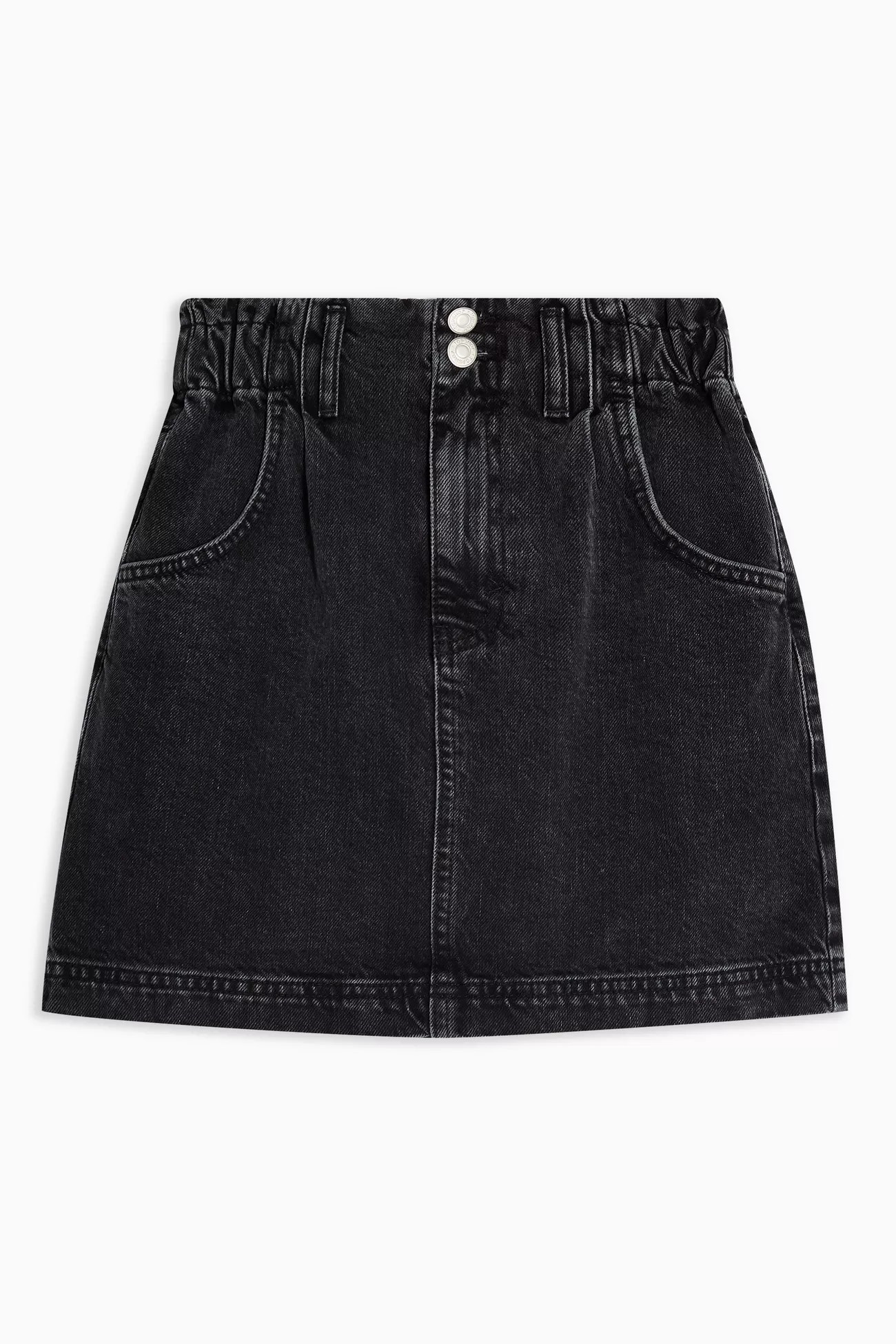 Washed Black Denim Paperbag Mini Skirt | Topshop UK