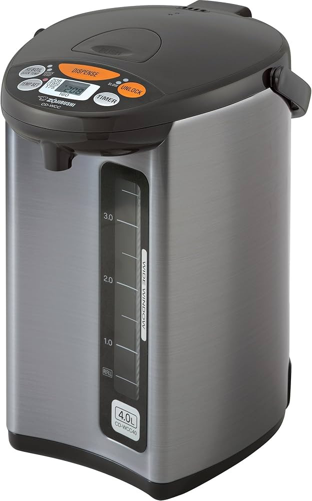 Zojirushi Micom Water Boiler and Warmer (135 oz. / 4L, Silver) | Amazon (US)