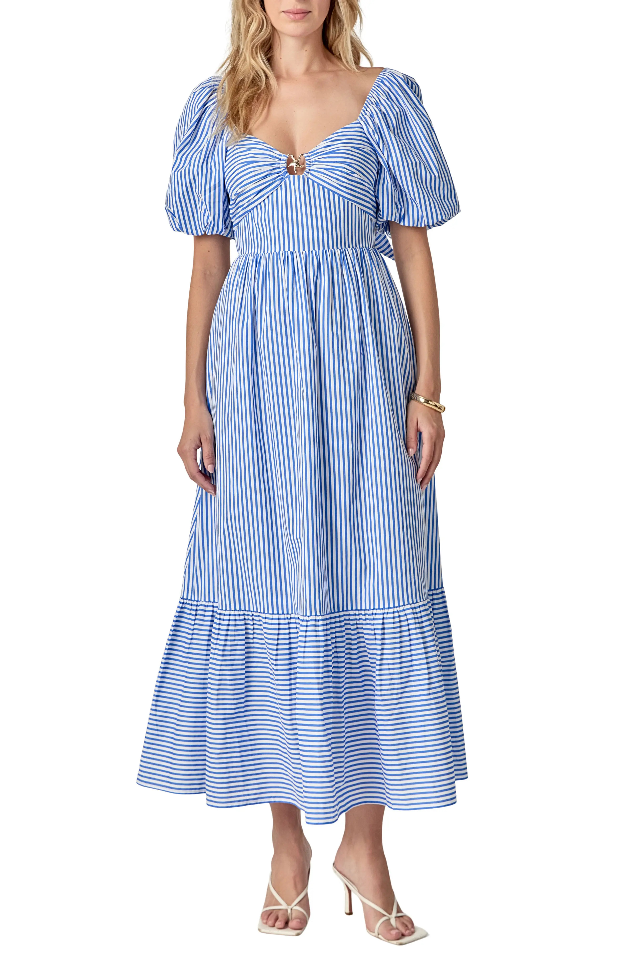 Starfish Stripe Puff Sleeve Maxi Dress (Women) | Nordstrom | Nordstrom