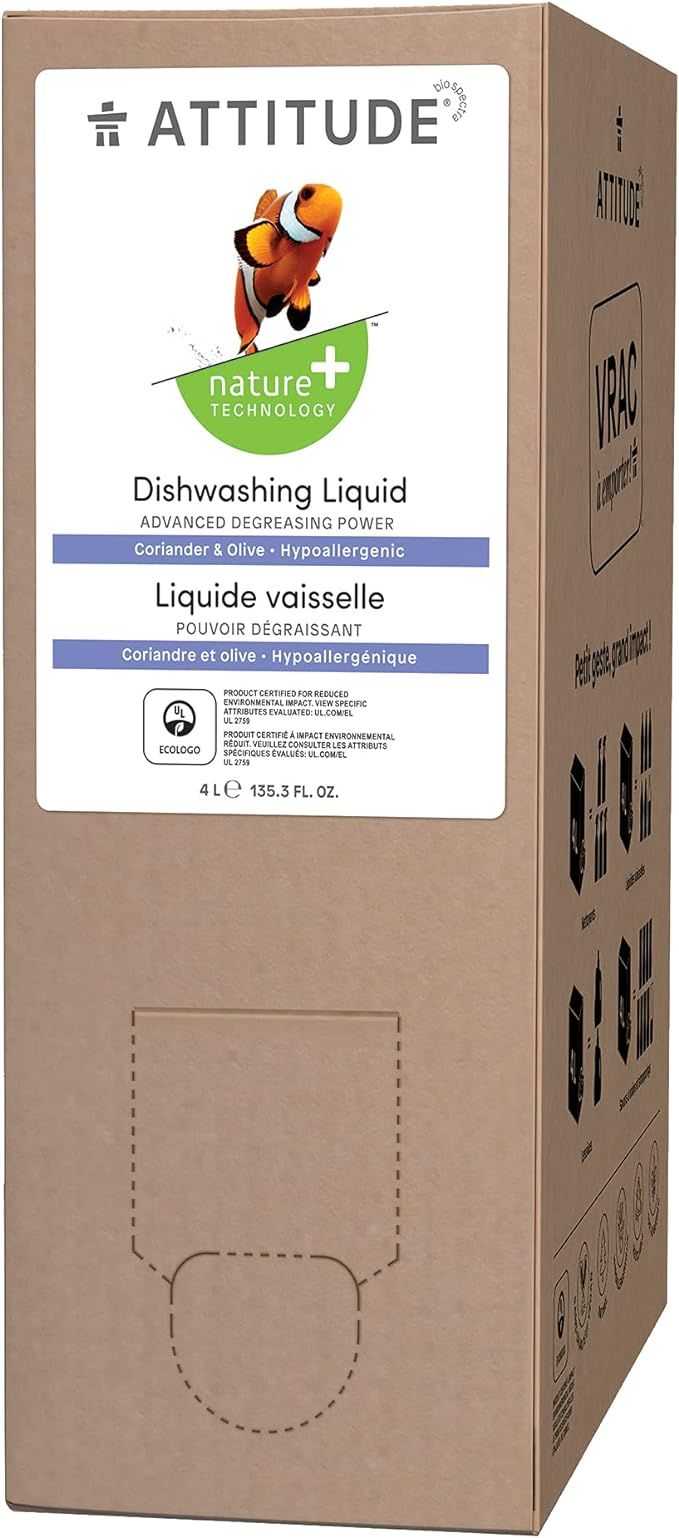 ATTITUDE Dishwashing Liquid, EWG Verified, Vegan Dish Soap, Plant Based, Naturally Derived Produc... | Amazon (US)