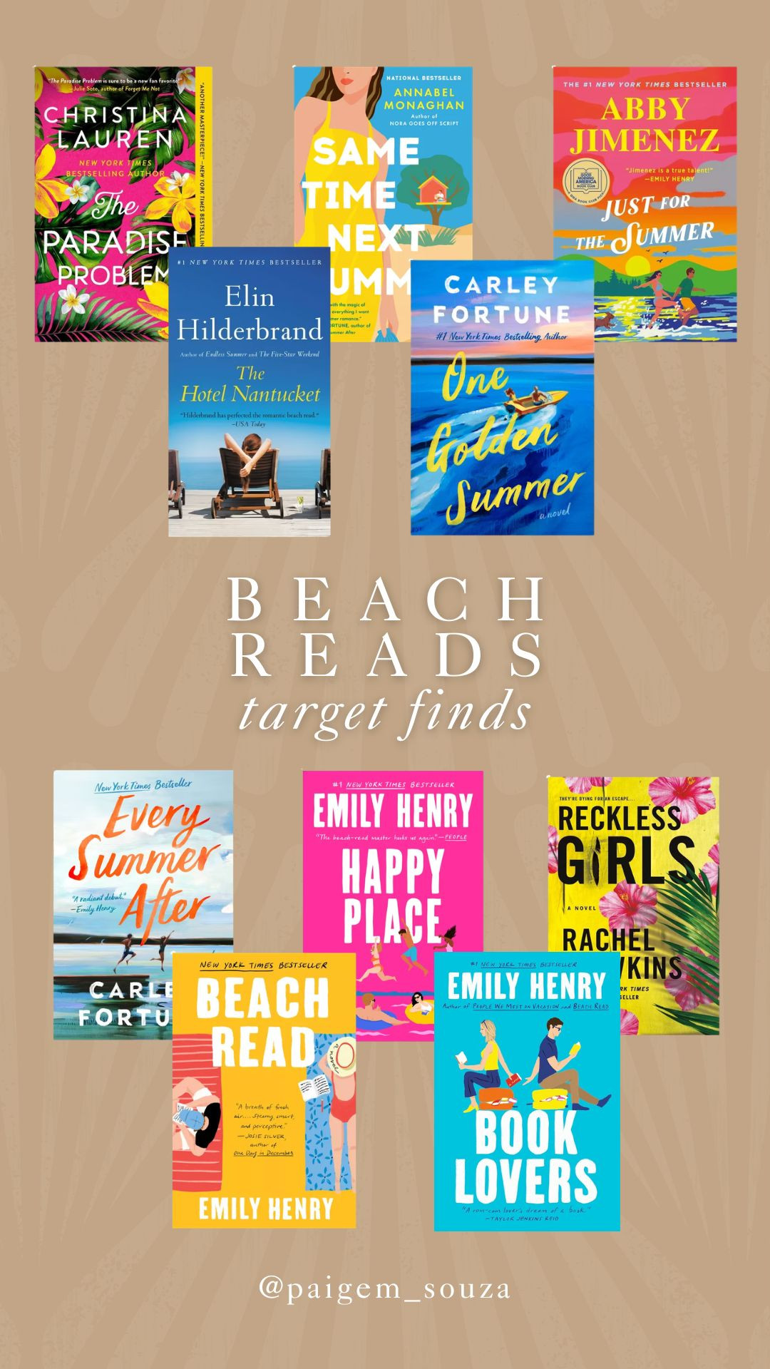Beach reads for pool days and vacations!☀️

Target book finds, fiction must reads, romance novels, contemporary fiction, bestselling authors, lighthearted love stories, women’s fiction, summer reading list, vacation books, easy page turners, poolside reads and feel good novels for spring break and beach trips.  

 #LTKselfcare #LTKTravel