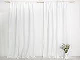 White linen curtains with ruffle. White curtain. Farmhouse curtains. | Amazon (US)