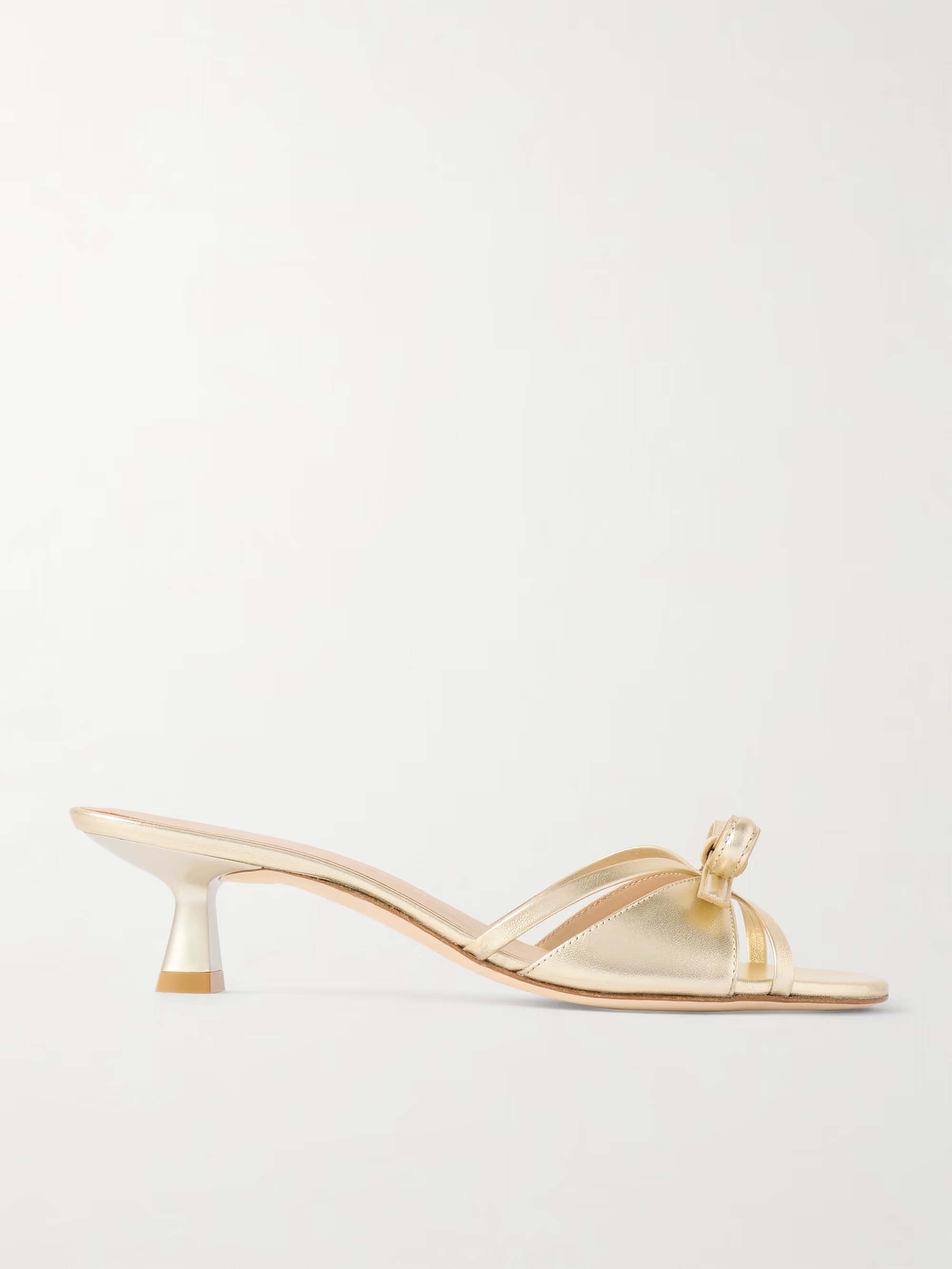 Felicity bow-detailed metallic leather sandals | NET-A-PORTER (US)