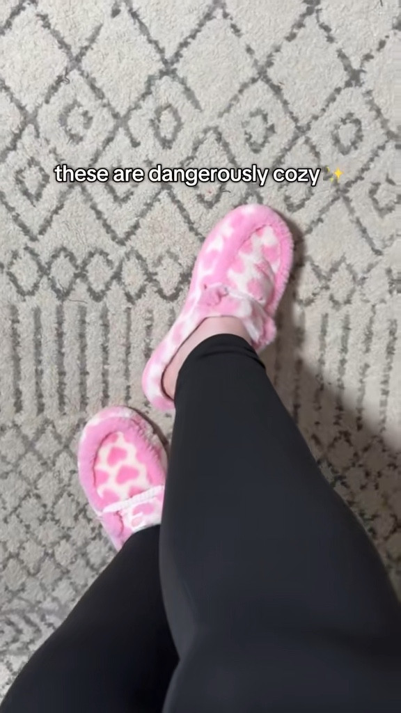 Some slippers look cute but aren’t actually comfortable to wear around the house.
These are super cozy, lightweight, and easy to slip on when you just want something soft on your feet.

hey dude slippers, cozy house slippers women, fuzzy slip on slippers, comfortable house shoes, pink heart slippers, lightweight cozy slippers, cute comfy slippers
