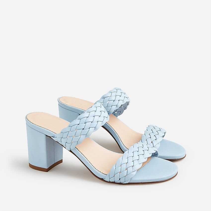 Lucie double-braided strap block-heel sandals in Italian leather | J.Crew US