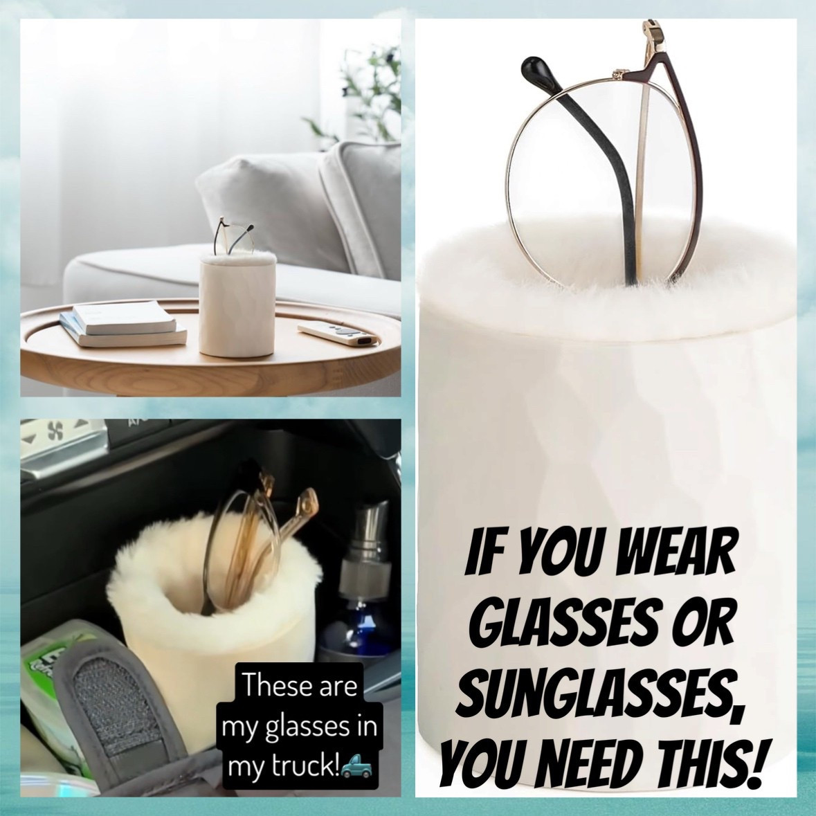 I bought this about a month ago and I’m obsessed with it. L O L. I keep it in my truck because I randomly need my glasses, and my sunglasses are taking the glasses compartment, lol. This little soft cup completely protect your glasses, but make some super easy to grab when you need them. I actually am having my mom get a few of these to keep around her house, because she loses her glasses all the time lol. As simple as it seems, it’s a fantastic little gadget. Glasses, sunglasses, reading, glasses… I saw some people use it for scissors, so many uses.

#LTKOver40 #LTKSaleAlert #LTKBeauty