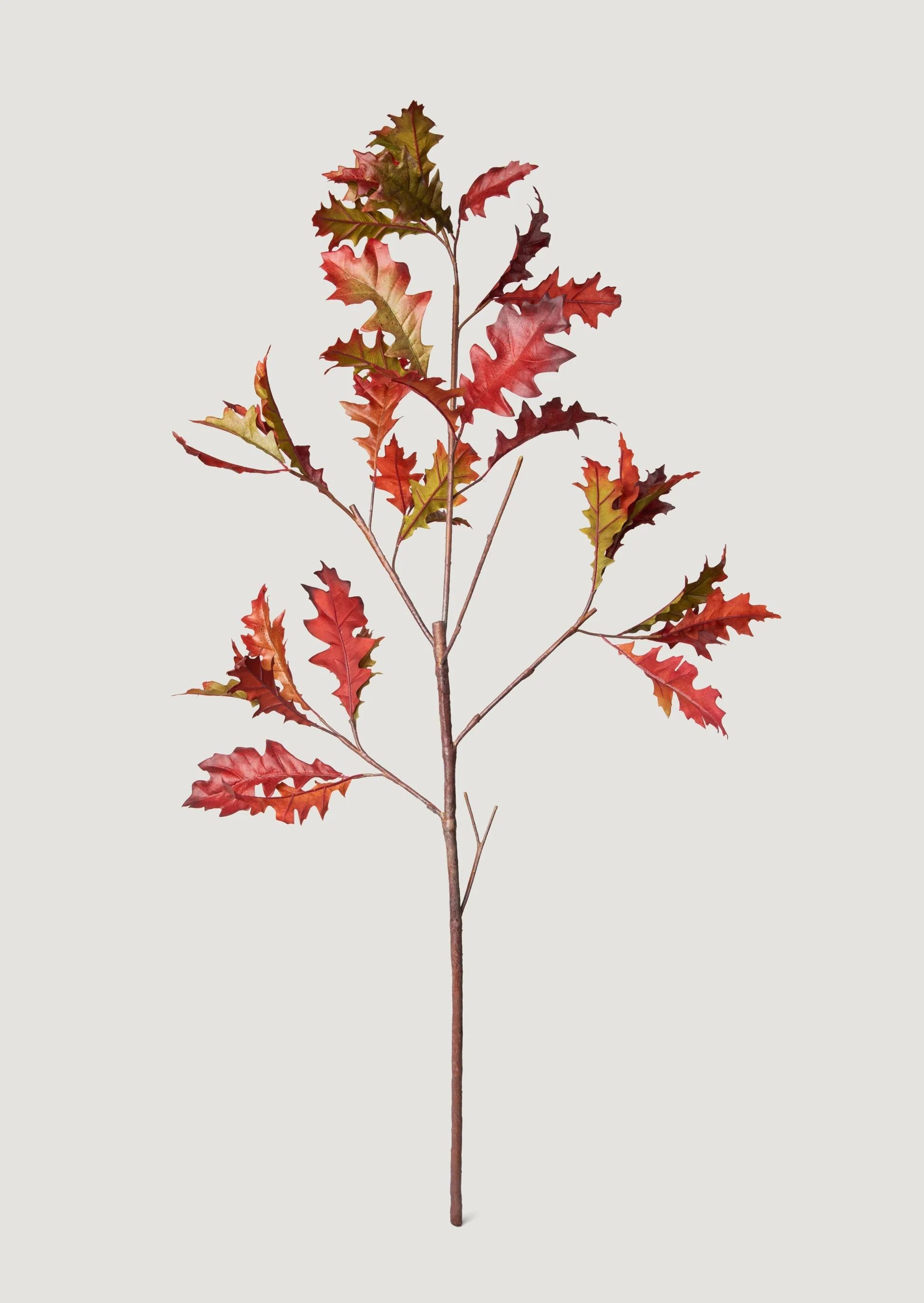 Burgundy Artificial Oak Leaf Branch - 43.25" | Afloral