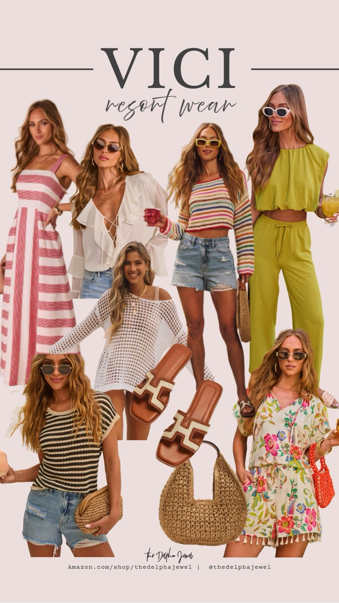 @VICI has you ready for resort life! ⛱️🧳

Crepe waist tie pants set, striped knit top, ruffle chiffon blouse, color block sandal, open knit top, crochet sweater, floral tassel trim set, straw tote bag

#LTKootd #LTKOver40 #LTKTravel
